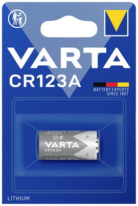 CR123A fotóelem, lítium, 3V 1480 mAh, Varta EL123AP, K123LA, RL123A, EL123A, DL123A, 5018LC, LR123, 