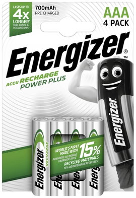 Mikroceruza akku AAA NiMH, 1,2V 700 mAh, 4 db, Energizer Power Plus HR3, HR03, UO100557, DC2400, DC2