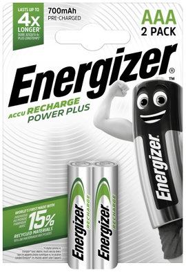 Mikroceruza akku AAA NiMH, 1,2V 700 mAh, 2 db, Energizer Power Plus HR3, HR03, UO100557, DC2400, DC2