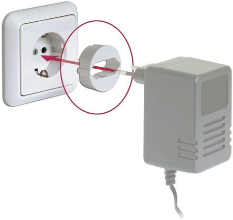 Földelt konnektor átalakító adapter euró aljra, fehér, Pinfix 2. kép