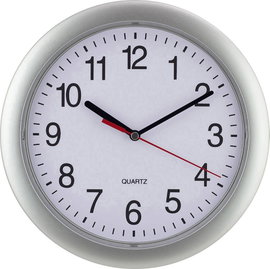 Analóg kvarc falióra, Ø 25 cm, ezüst