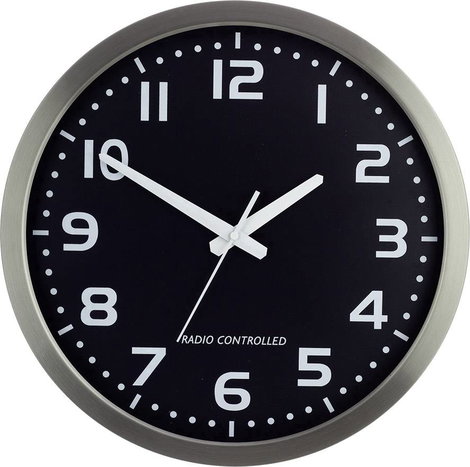 Analóg rádiójel vezérelt falióra, Ø 40 cm, ezüst, M601508 2. kép