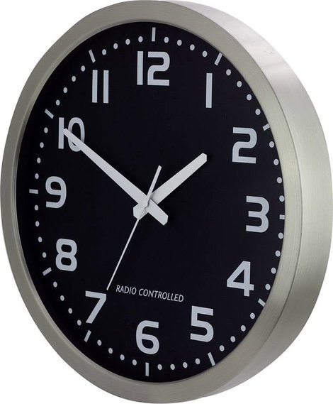 Analóg rádiójel vezérelt falióra, Ø 40 cm, ezüst, M601508 3. kép