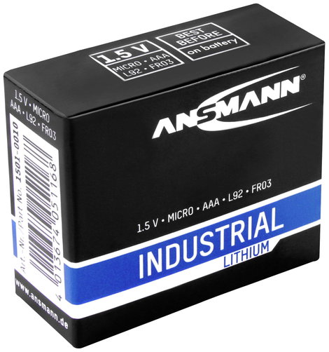 Mikroelem AAA, lítium, 1,5V 1150 mAh, 10 db, Ansmann LR03, AAA, LR3, AM4M8A, AM4, S 5. kép