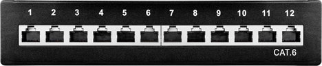 12 portos hálózati patchbox, CAT 6 1 U, Renkforce RF-4456725 3. kép