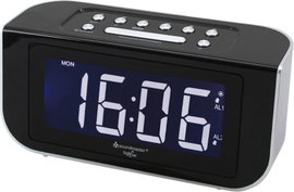 Nagykijelzős digitális ébresztőóra, rádiós ébresztőóra, fekete színű SoundMaster FUR4005