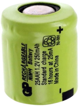 1/3 AA akku NiMH 1,2V 250 mAh Flat-Top GP Batteries GP25AAH