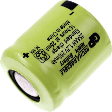 1/3 AA akku NiMH 1,2V 250 mAh Flat-Top GP Batteries GP25AAH 2. kép