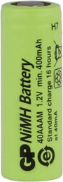 2/3 AAA akku NiMH 1,2V 400 mAh, Flat-Top, GP Batteries GP40AAAM bélyegkép