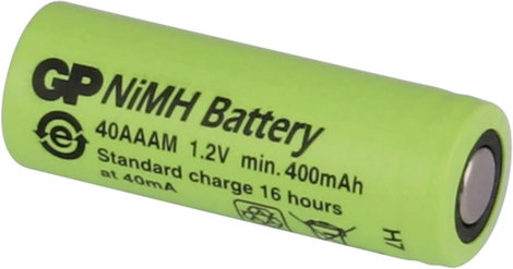 2/3 AAA akku NiMH 1,2V 400 mAh, Flat-Top, GP Batteries GP40AAAM 4. kép