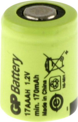 1/3 AAA akku NiMH 1,2V 170 mAh, Flat-Top, GP