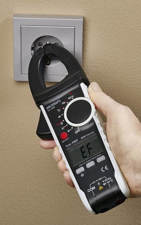 AC váltóáramú True RMS lakatfogó műszer, multiméter 600V/400A/AC Voltcraft VC 585 8. kép