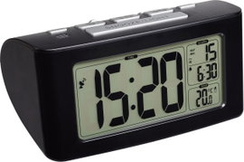 Rádiójel vezérelt digitális ébresztőóra, fekete, TFA 60.2532.01