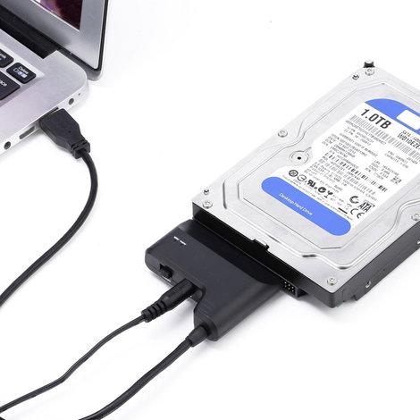 Merevlemez átalakító, 1x USB 3.0 dugó A - 1x SATA kombi dugó, 7+15 pólus, 0,3 m, fekete, Renkforce 2. kép