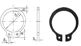 Tengelybiztosító gyűrű, tengely Ø: 5 mm, 20 db, Reely