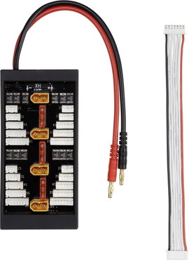 LiPo balancer panel, 4 részes, biztosítékkal, 2-6 celláig, XT60, VOLTCRAFT