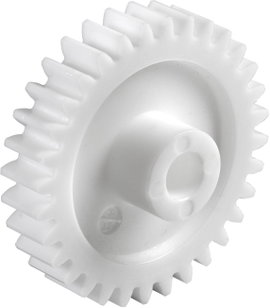 Homlokfogaskerék, poliacetál, modul 0,5, furat átmérő: 4 mm, fogak száma: 20, Reely