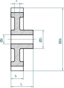 Homlokfogaskerék, poliacetál, modul 0,5, furat átmérő: 4 mm, fogak száma: 20, Reely 2. kép