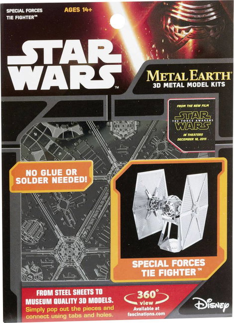 Metal Earth Star Wars Tie Fighter űrrepülő 3D lézervágott fémmodell építőkészlet 502661 2. kép