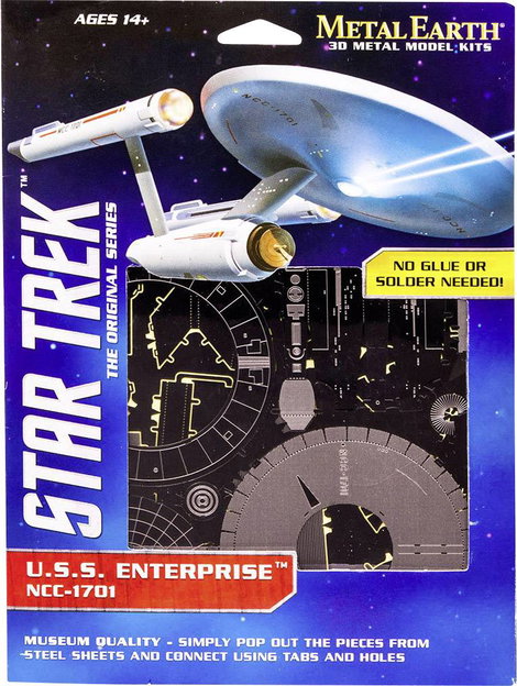 Metal Earth Star Trek Starship Enterprise NCC-1701 3D lézervágott fémmodell építőkészlet 502670 2. kép