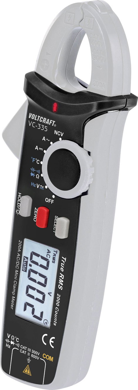 AC/DC mini lakatfogó multiméter 600V 200A AC/DC VOLTCRAFT VC-335 4. kép