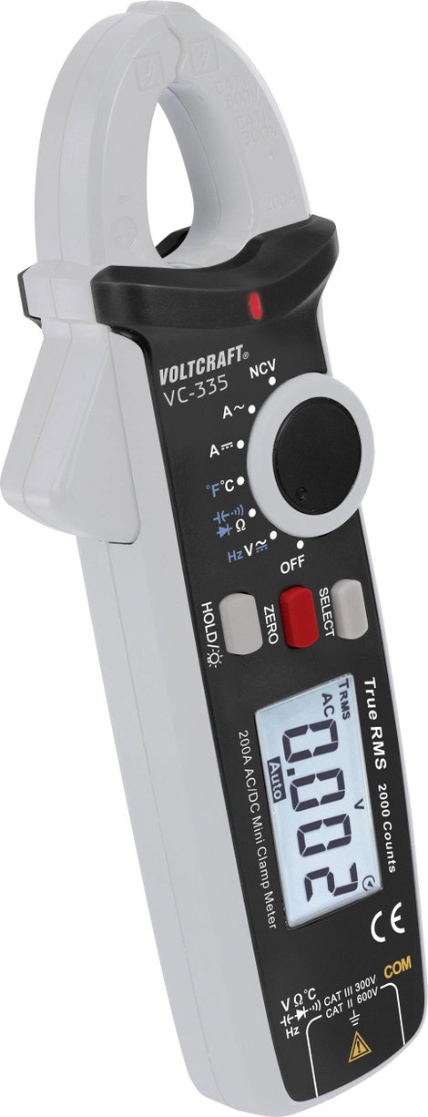 AC/DC mini lakatfogó multiméter 600V 200A AC/DC VOLTCRAFT VC-335 5. kép