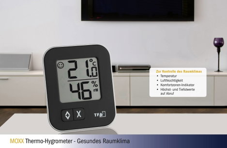 Levegő hőmérséklet és páratartalom mérő higrométer TFA MOXX 30.5026.01 4. kép