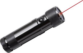 LED-es zseblámpa és lézerpointer, elemes, 145 g, fekete, Brennenstuhl EcoLED