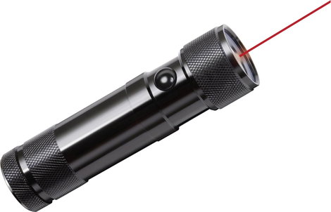 LED-es zseblámpa és lézerpointer, elemes, 145 g, fekete, Brennenstuhl EcoLED
