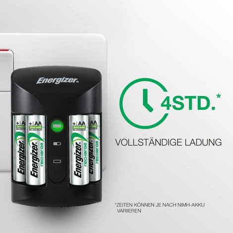 Ceruza (AA), mikroceruza (AAA) akkutöltő NiMH akkukhoz, 4db 2000 mAh Energizer akkuval Energizer Pro 4. kép