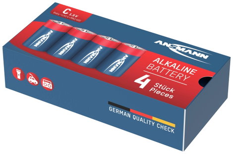 Baby elem C, alkáli mangán, 1,5V, 4 db, Ansmann LR14, LR15, C, AM2, MN1400, 814, E93, LR14N, UM2 4. kép