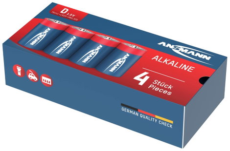 Góliát elem D, alkáli mangán, 1,5V, 4 db, Ansmann LR20, D, AM1, XL, MN1300, 813, E95, LR20N, 13A 4. kép