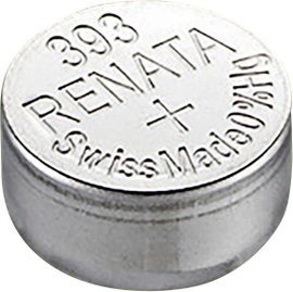 393 gombelem, ezüstoxid, 1,55V, 80 mAh, Renata SR754W, SR48, SR754, V393, D393, 255, F, SB‑B3, RW48,