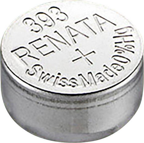 393 gombelem, ezüstoxid, 1,55V, 80 mAh, Renata SR754W, SR48, SR754, V393, D393, 255, F, SB‑B3, RW48,