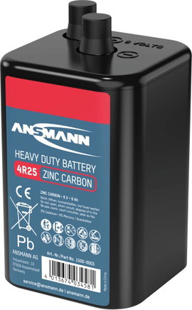 4R25 cink-szén elem, lámpaelem, 6V 9000 mAh, Ansmann 4R25C, 430, GP908X
