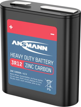 4,5V-os laposelem, cink-szén, 1700 mAh, Ansmann 3R12, 3LR12, 1203, V4912, MN1203, 312G, LR12, 4,5 V 