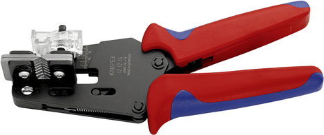 Knipex 12 12 14 Racsnis kábelcsupaszoló, blankoló fogó PTFE, szilikon és többrétegű gumiszigetelésű  5. kép