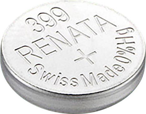 399 gombelem, ezüstoxid, 1,55V, 53 mAh, Renata R927W, SR57, SR927, SR926, V399, D399, 613, W, 280‑44
