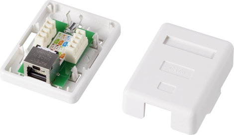 1 portos falra szerelhető hálózati csatlakozó doboz, CAT 6, reteszeléssel, fehér, Renkforce KSV-ND10 3. kép