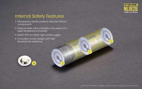 NiteCore NL1826 Speciális akku 18650 Lítiumion 3.7 V 2600 mAh 3. kép