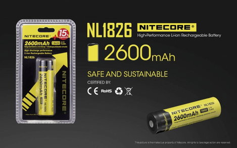 NiteCore NL1826 Speciális akku 18650 Lítiumion 3.7 V 2600 mAh 6. kép