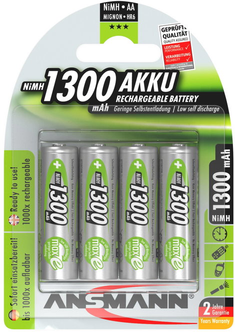 Ceruza akku AA, NiMH, 1,2V 1300 mAh, 4 db, Ansmann maxE LR06, AA, LR6, AAB4E, AM3, 815, E91, LR6N 3. kép