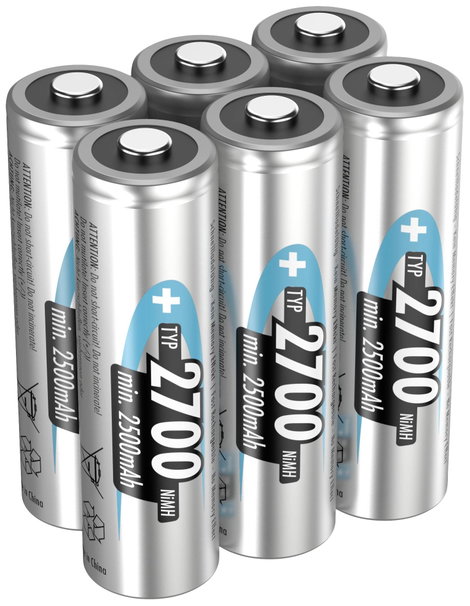 Ceruza akku AA, NiMH, 1,2V 2700 mAh, 6 db, Ansmann maxE LR06, AA, LR6, AAB4E, AM3, 815, E91, LR6N 2. kép