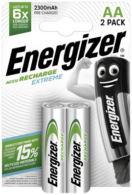 Ceruza akku AA, NiMH, 1,2V 2300 mAh, 2 db, Energizer Extreme LR06, AA, LR6, AAB4E, AM3, 815, E91, LR