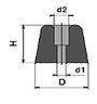 Csavarozható műszerláb, fekete, kerek Ø 35 x 30 mm, PB Fastener 121148 2. bélyegkép