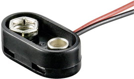 9V-os elem csatlakozó, fröccsenő víz ellen védett 26 x 13 x 8 mm Goobay 10882