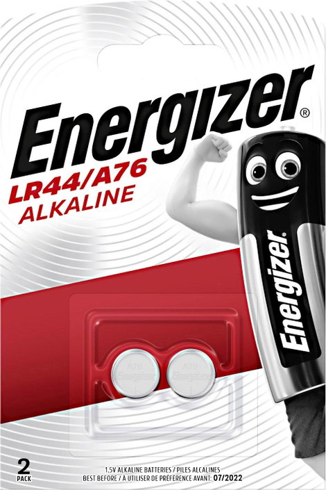 LR44 gombelem, alkáli mangán, 1,5V, 150 mAh, 2 db, Energizer AG13, V13GA, G13A, 13GA, PX76A, PX675A, 3. kép