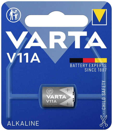 11A alkáli elem, távirányító elem, 6V 38 mAh, Varta Professional A11, E11A, V11A, V11PX, V11GA, L101