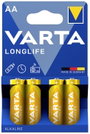 Ceruzaelem AA, alkáli mangán, 1,5V, 4 db, Varta Longlife LR06, AA, LR6, AAB4E, AM3, 815, E91, LR6N bélyegkép