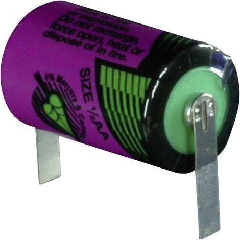 1/2 AA lítium elem, forrasztható, 3,6V 1100 mAh, forrfüles, 14,7 x 25,2 mm, Tadiran SL750/T 2. kép